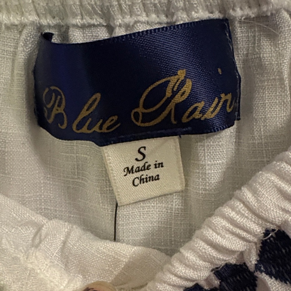 Embroidered Off-Shoulder Top with Blue Floral Detail - Picture 2 of 6